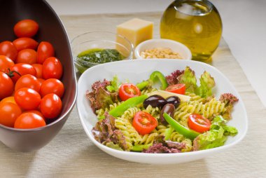 Italian fusilli pasta salad clipart