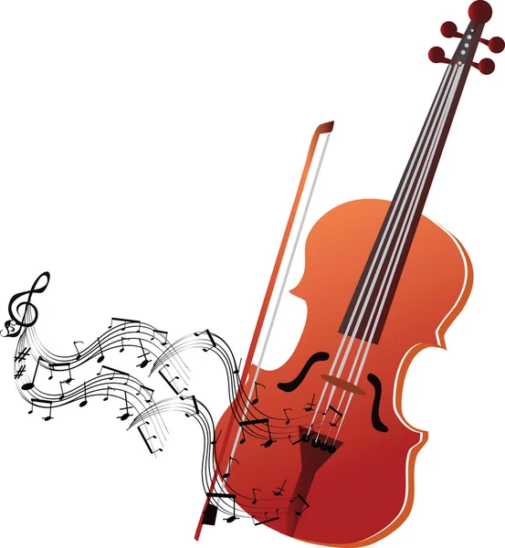 Violin and stave — Stock Vector