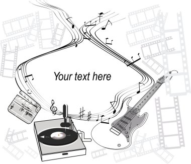 Retro background with musical instuments
