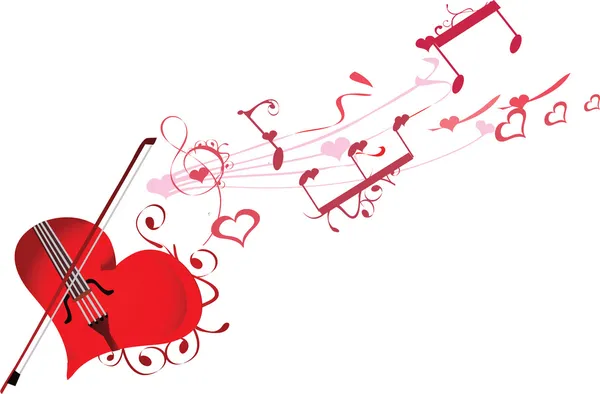 Mélodie du cœur amoureux — Image vectorielle