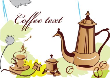 A coffe-pot with a cup of coffee clipart