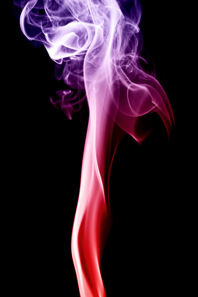 Red and purple abstract smoke on black background