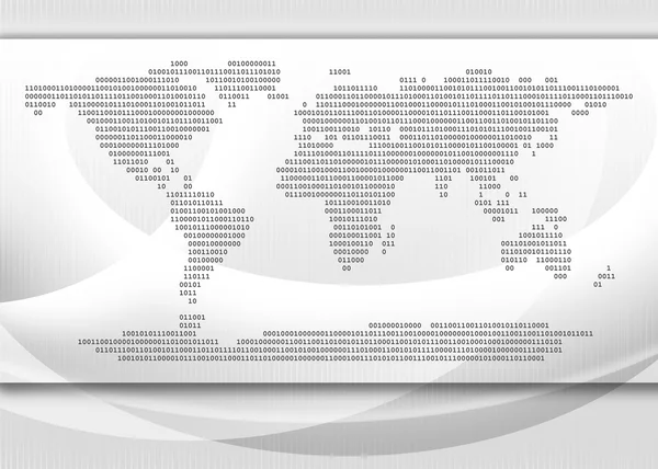 Binäre Cyber-Weltkarte — Stockfoto