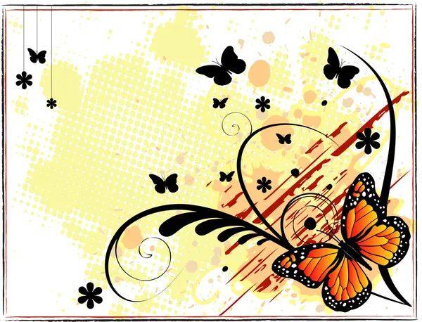 Grunge fondo mariposa Fotos de stock