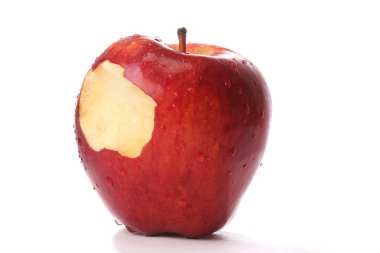 Bitten red apple clipart