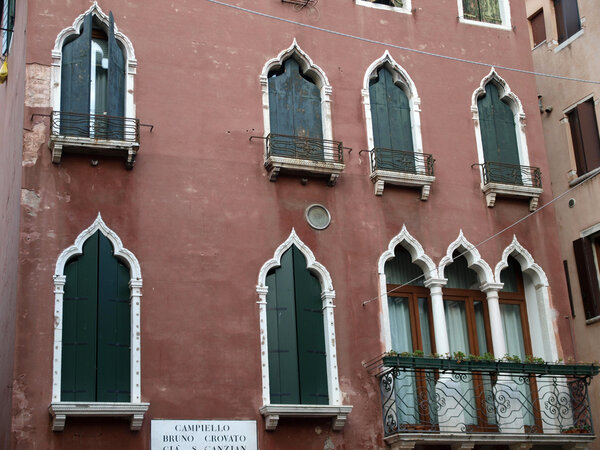 Windows creating a unique atmosphere of Venice
