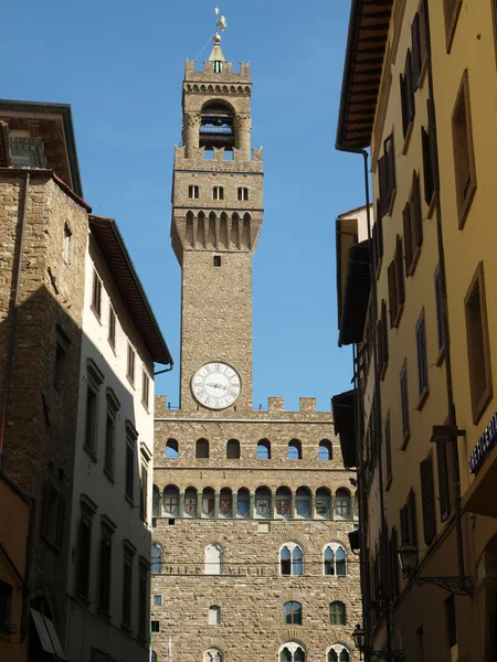 Firenze - kilátás a palazzo Vecchio épületére — Stock Fotó