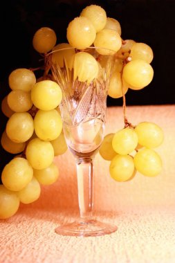 Glass, grapes clipart