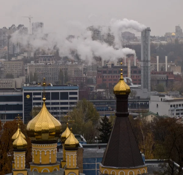 stock image Domes and smokestacks.