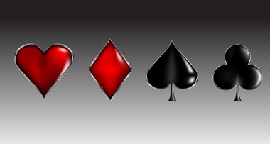 Poker card signs clipart