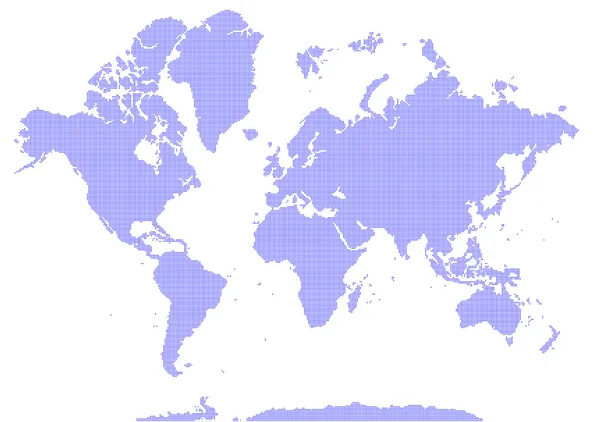 Mapa do mundo do pixel — Vetor de Stock