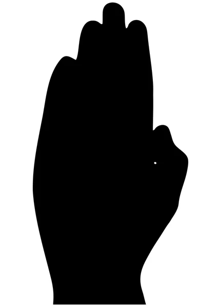 Fingeralphabet Buchstabe b — Stockvektor