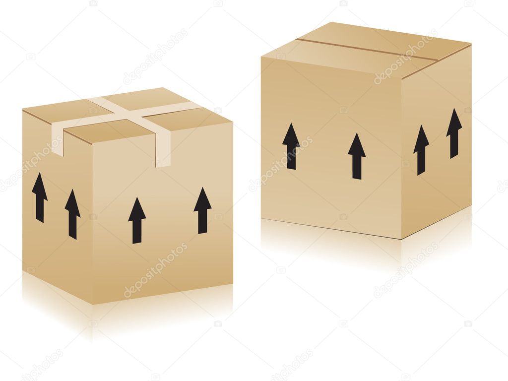 3d vector illustrated cartoon boxes