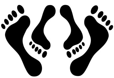 Human foot steps print illustrated clipart