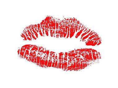 Day Valentine sexy lips stamp clipart