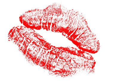 Day Valentine sexy lips stamp clipart