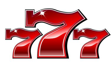 Lucky seven 777 slot machine font clipart