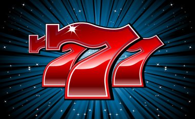 Lucky seven 777 slot machine font clipart