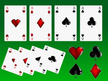 Poker cards and signs clipart