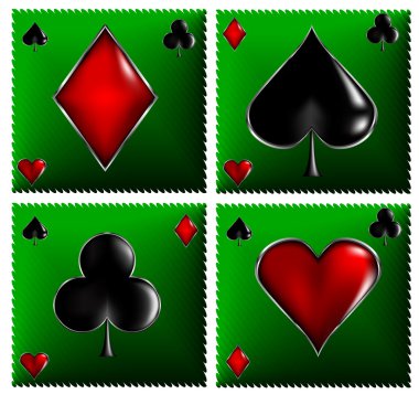 Poker card signs clipart