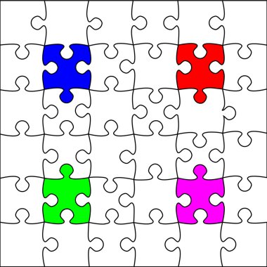 Vector illustrated puzzle clipart