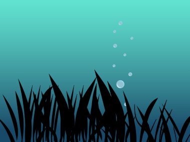 Underwater scene illustration clipart