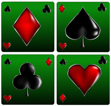 Poker card signs clipart