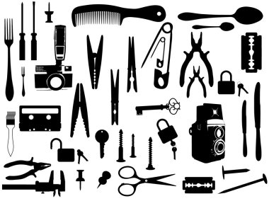 Various home accessories clipart