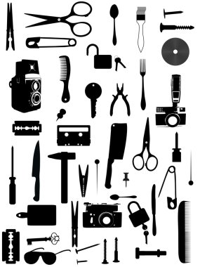 Various home accessories clipart