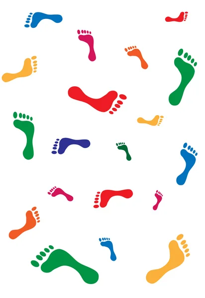 Menselijke voetstappen afdrukken geïllustreerde — Stockvector