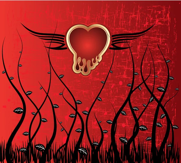 Coração vermelho — Vetor de Stock