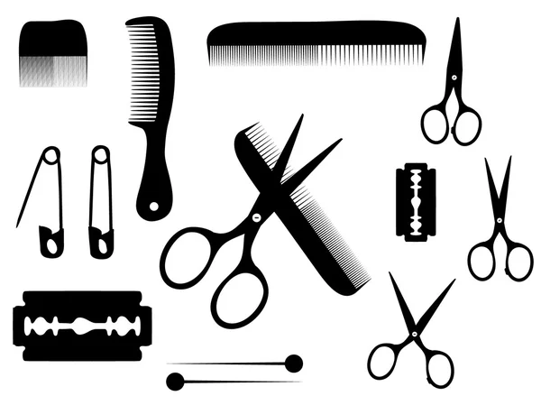 Barbeiro ou acessórios de cabeleireiro — Vetor de Stock