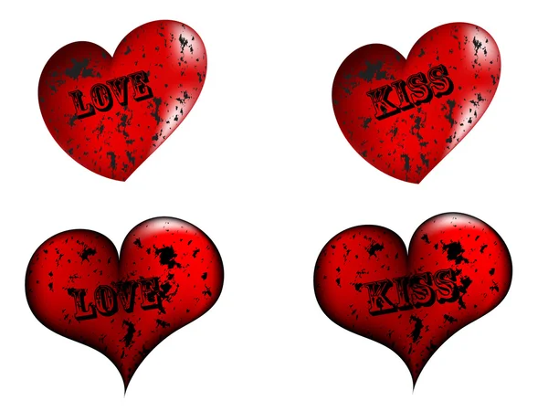 Grunge 红色的心 — 图库矢量图片