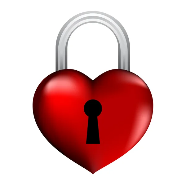 Red heart as padlock — Stock Vector