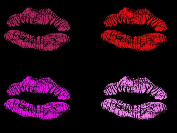하루 발렌타인 섹시 한 입술 스탬프 — 스톡 벡터