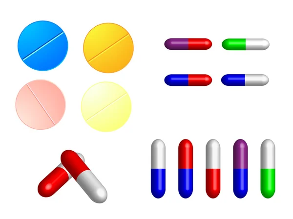 Ilustração de pílulas médicas — Vetor de Stock