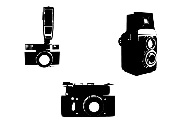 Eski vintage kameralar — Stok Vektör