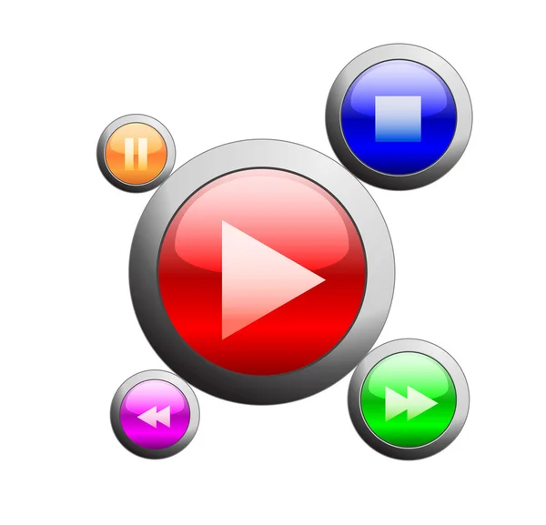Media player buttons — Stock Vector