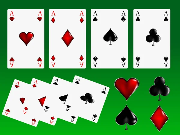 Poker cards and signs — Stock Vector