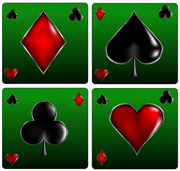 Znaki kart pokera — Wektor stockowy