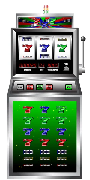 Вектор счастливых семи игровых автоматов — стоковый вектор
