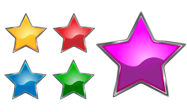 Star as shiny glossy icons — Stock Vector