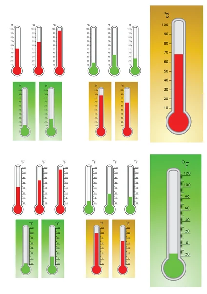 Термометры иллюстрированные — стоковый вектор