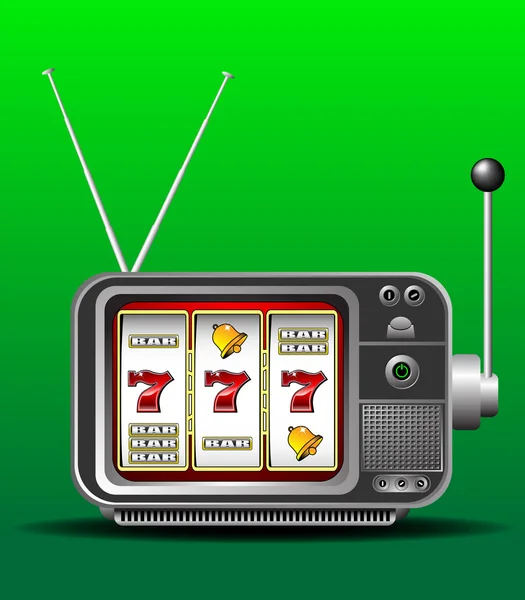 Casino slot machine illustrated as TV — Stock Vector