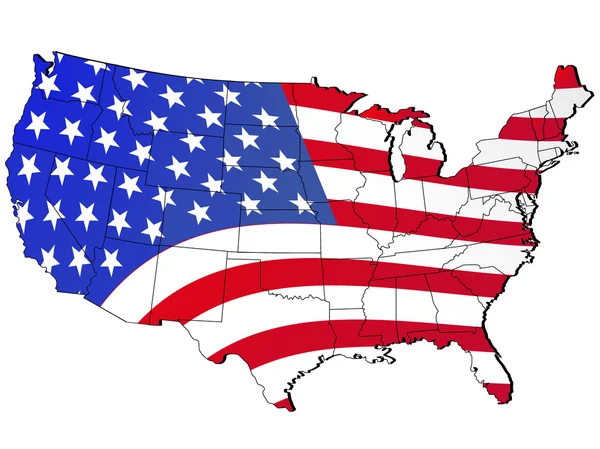 Karte der Vereinigten Staaten — Stockvektor
