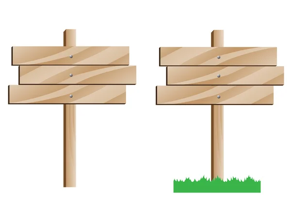 Дорожные деревянные знаки — стоковый вектор