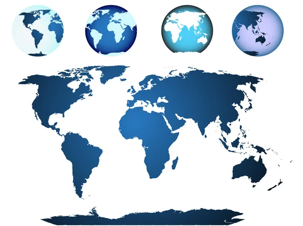 世界地图，说明了全球 — 图库矢量图片