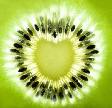 Kiwi fruit heart shape clipart