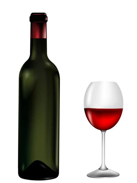 Vinflaska vektor illustrerad — Stock vektor
