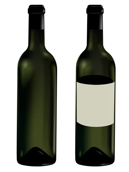 Vector botellas de vino ilustrado — Vector de stock